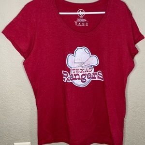 Texas Rangers Women’s T-shirt XL ‘47 Brand MLB Vintage Logo Champs